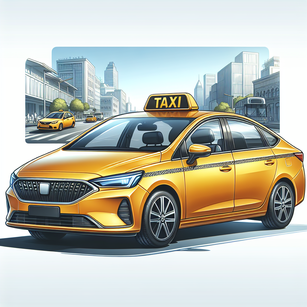Realistic stock image of modern taxi service